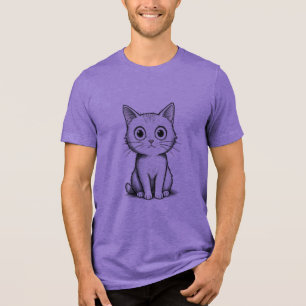 Camiseta com Desenho de Gato Preto Sinistro Fofo