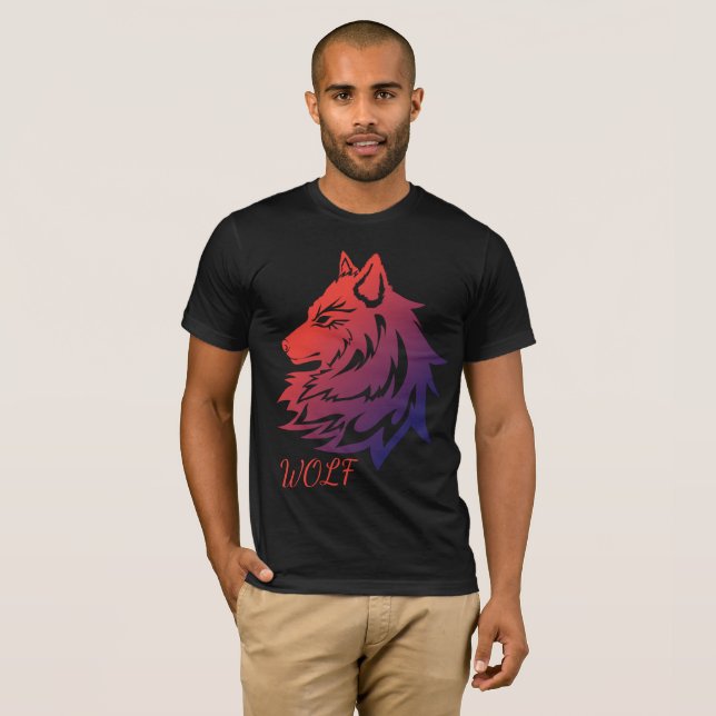 camiseta com desenho de lobo (Frente Completa)