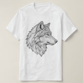 Camiseta com desenho de lobo