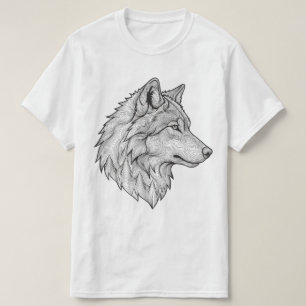 Camiseta com desenho de lobo