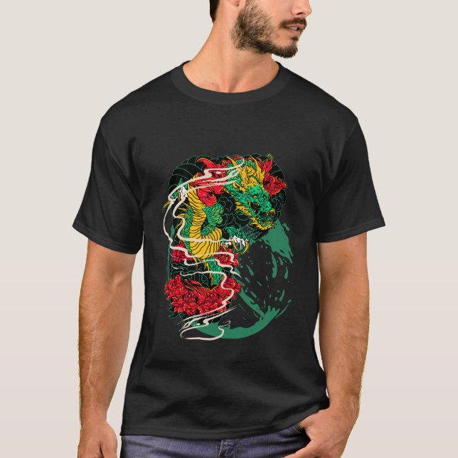 Camiseta com Desenho de Mosaico Colorido da África (Frente)