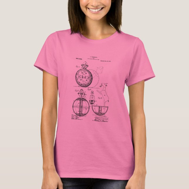 Camiseta com Desenho de Patente de Brinquedo Antig (Frente)