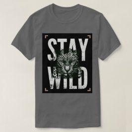Camiseta com Desenho de Rosto de Leopardo Selvagem