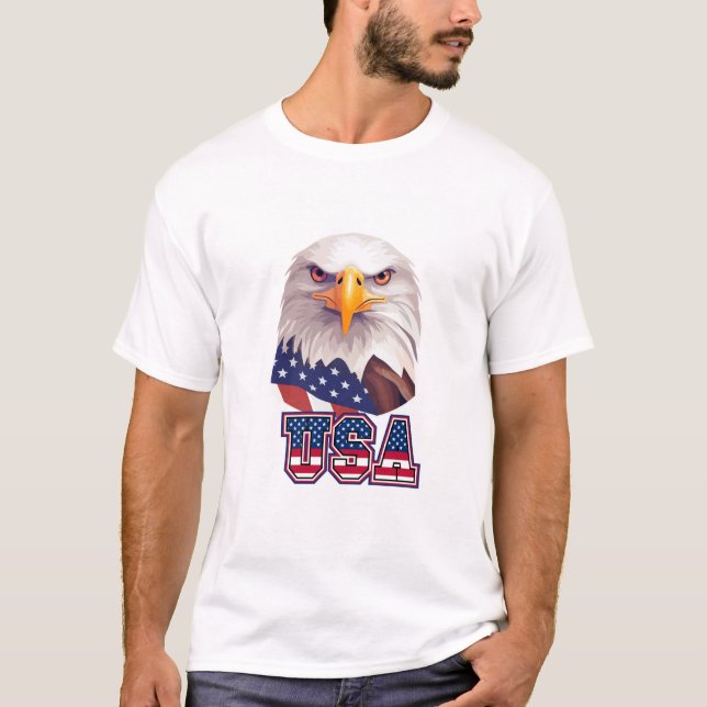 Camiseta com desenho dos EUA (Frente)
