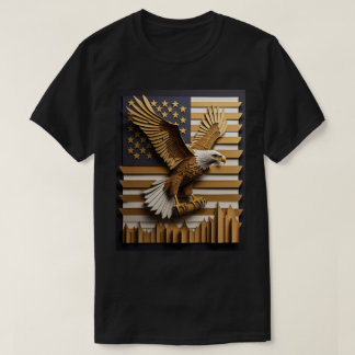 Camiseta com design de águia em arte de papel 3D