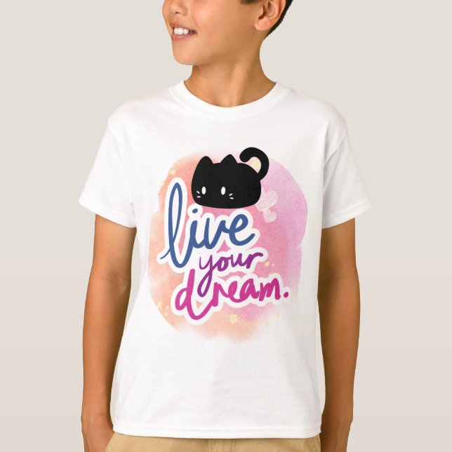 Camiseta com design de amantes de gatos fofos (Frente)
