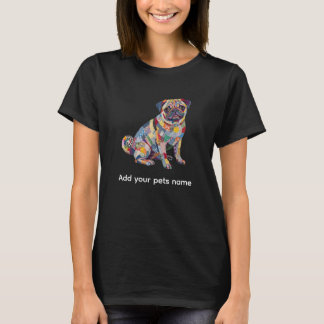 Camiseta com design de cachorro Pug fofo