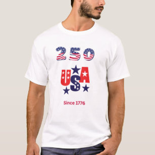 Camiseta com design de celebração de 250 anos dos 