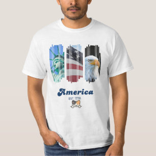 Camiseta com design de gato & América