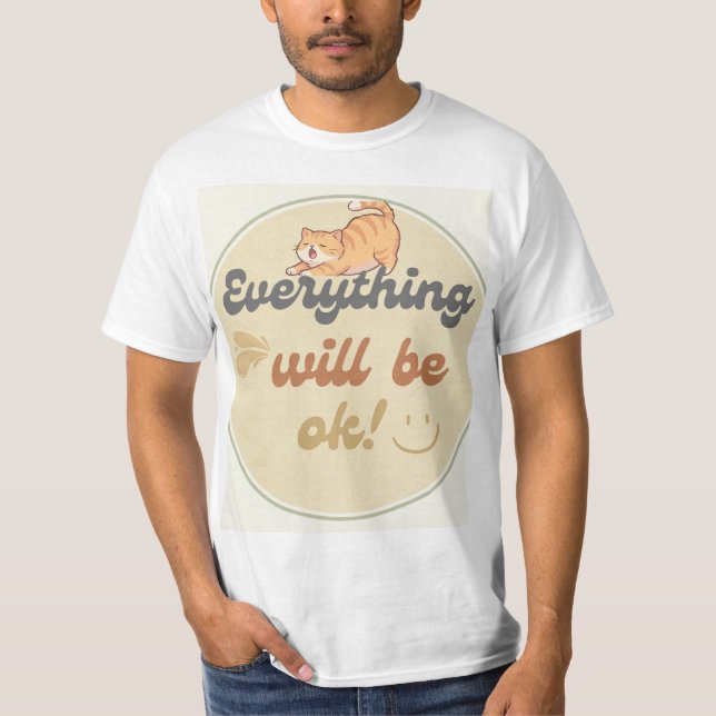 Camiseta com design de gato fofo (Frente)