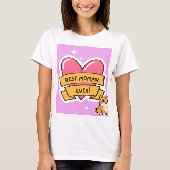 Camiseta com design de gato fofo (Frente)