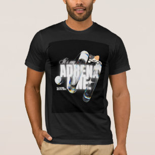 Camiseta com design de gato fofo e adrenalina