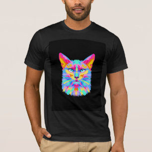 Camiseta com design de gato moderno e brilhante