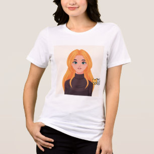 camiseta com design de menina simpática e amantes