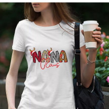 Camiseta com Design de Natal Retro Nana Claus