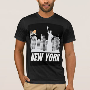 Camiseta com design de Nova York e gato fofo