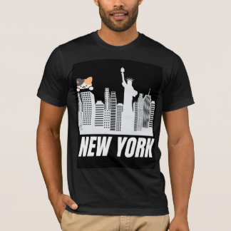 Camiseta com design de Nova York e gato fofo