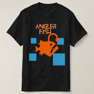 Camiseta com design de peixe pescador tipo quadrad