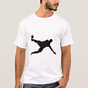 Camiseta com design de silhueta de jogador de fute