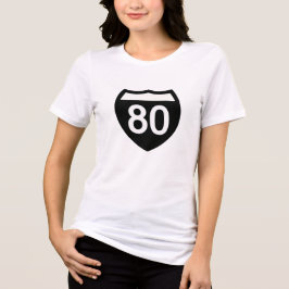 Camiseta com design de sinal da rodovia I-80