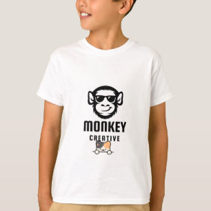 Camiseta com design fofo de gato e macaco