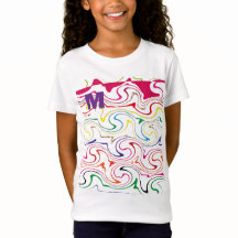 Camiseta com design fofo do alfabeto “M” para meni