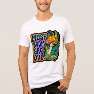 Camiseta com Design Retro Estético Mushroom Groove