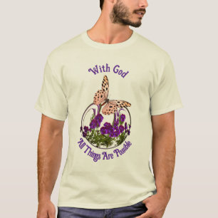 Camiseta Com Deus, a Arte Flor é Inspiradora
