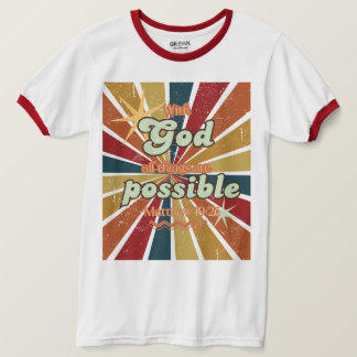 Camiseta Com Deus todas as coisas são possíveis retrô-la-un