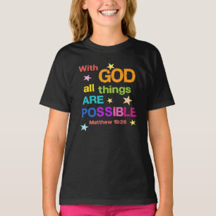 Camiseta Com Deus todas as coisas são Possíveis Versículo d