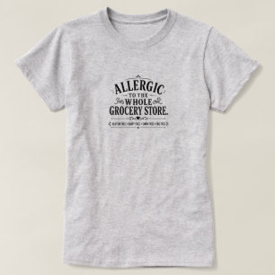 Camiseta com Dito Engraçado sobre Alergias Aliment