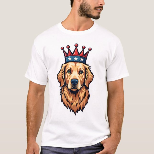Camiseta com Emblema da Coroa do Golden Retriever  (Frente)