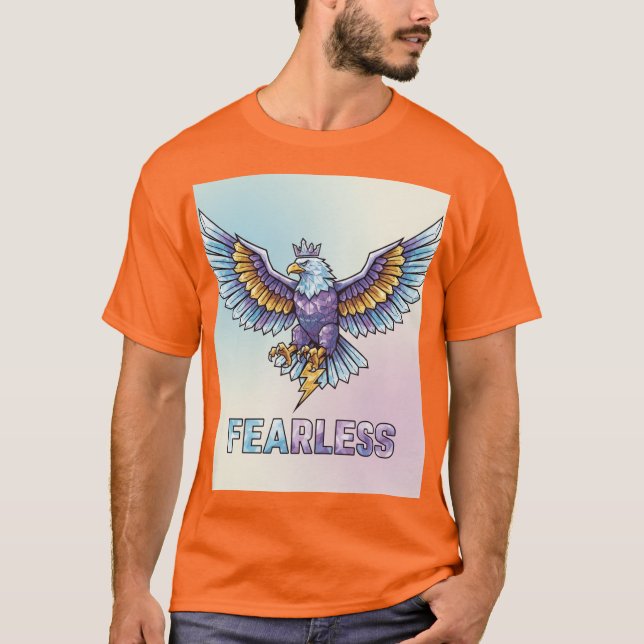 Camiseta com Emblema de Águia de Cristal Sem Medo (Frente)