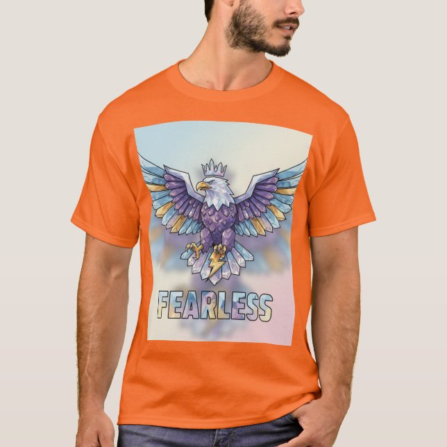 Camiseta com Emblema de Águia de Cristal Sem Medo (Frente)