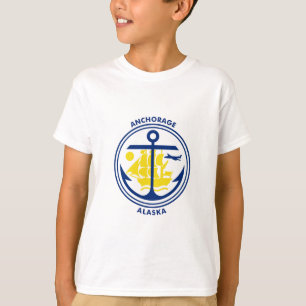 Camiseta com Emblema de Anchorage, Alasca