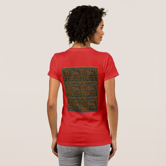 Camiseta com Estampa Africana Ndebele (Parte Traseira Completa)