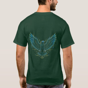 Camiseta com Estampa Águia Glitch Cyberpunk nas Co