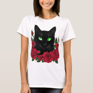 Camiseta com estampa de gato 