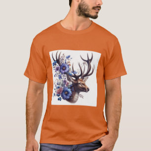 Camiseta com Estampa de Natureza de Veado Majestos