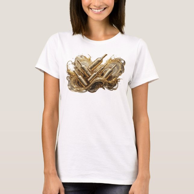 Camiseta com Estilo de Arte Abstrata Laranja Vibra (Frente)