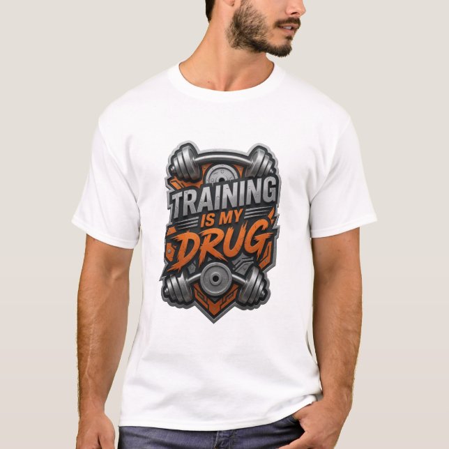 Camiseta com Estilo Prata DIVERTIDA TREINAMENTO É  (Frente)