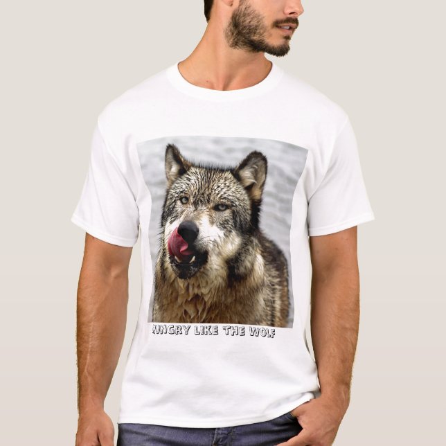 Camiseta Com fome como o lobo (Frente)
