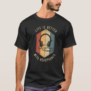 Camiseta Com Fones de ouvido Para Produtor De Música Dj Mix