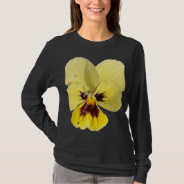 Camiseta com Foto de Flor de Pansy Amarelo Vibrant
