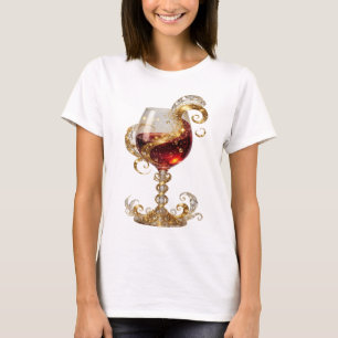 Camiseta com Frase de Arte Abstrata Witty Gold