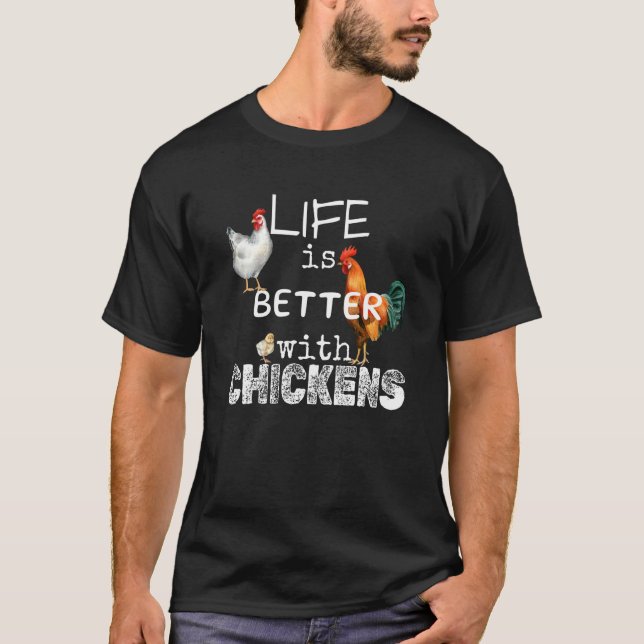 Camiseta com galinhas humor fofo da fazenda (Frente)