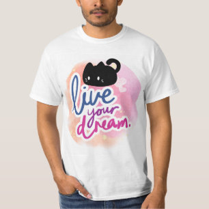 Camiseta com gato e design bonito