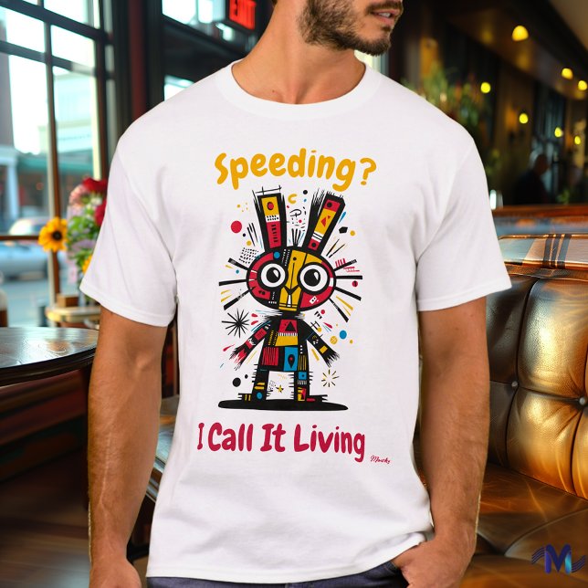 Camiseta com Gráfico de Coelho Vibrante Abstrato (Criador carregado)