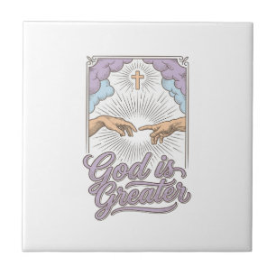 Camiseta Com Gravação Vintage Cristã Deus É Maior_