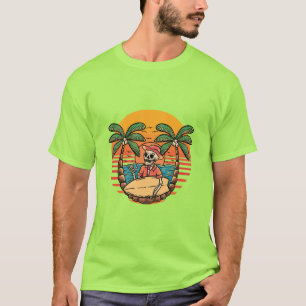 Camiseta com impressão de esqueleto